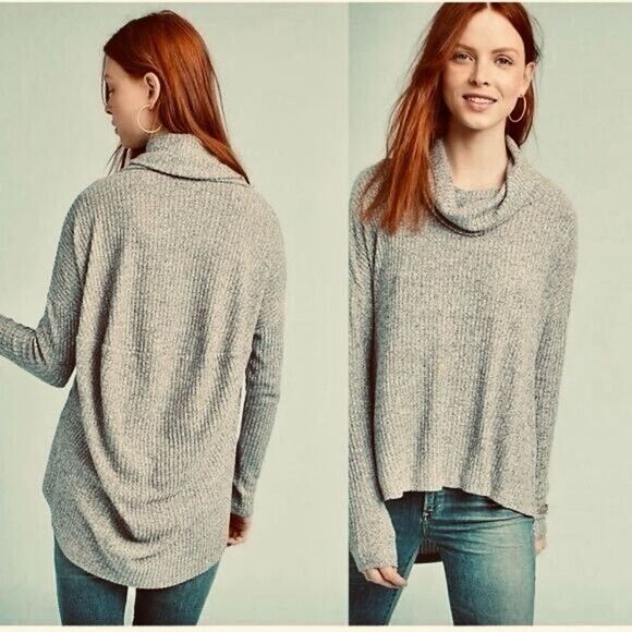 Maeve Anthropologie Gray Cowl Neck Sweater size S - Picture 1 of 8
